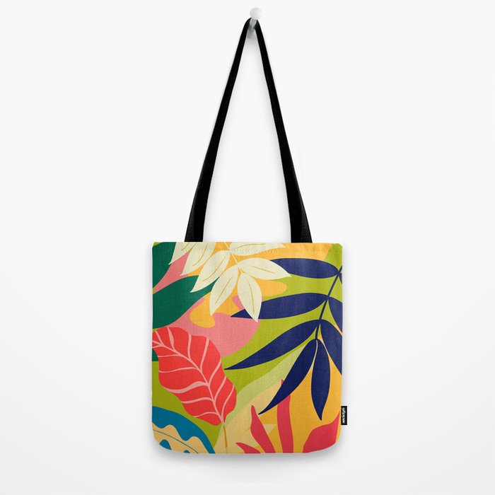 Modern Abstract Art Tropical Leaves Tote Bag Gallery Image 2