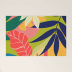 Modern Abstract Art Tropical Leaves Welcome Mat Gallery Image 1