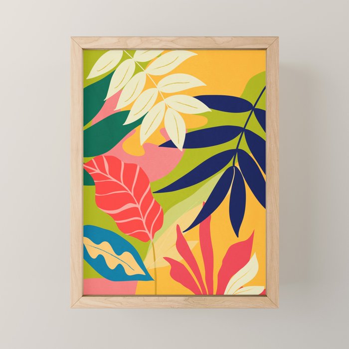 Modern Abstract Art Tropical Leaves Mini Art Print Gallery Image 1