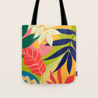 Modern Abstract Art Tropical Leaves Tote Bag Gallery Image 1