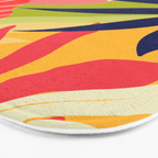 Modern Abstract Art Tropical Leaves Bath Mat Gallery Image 3