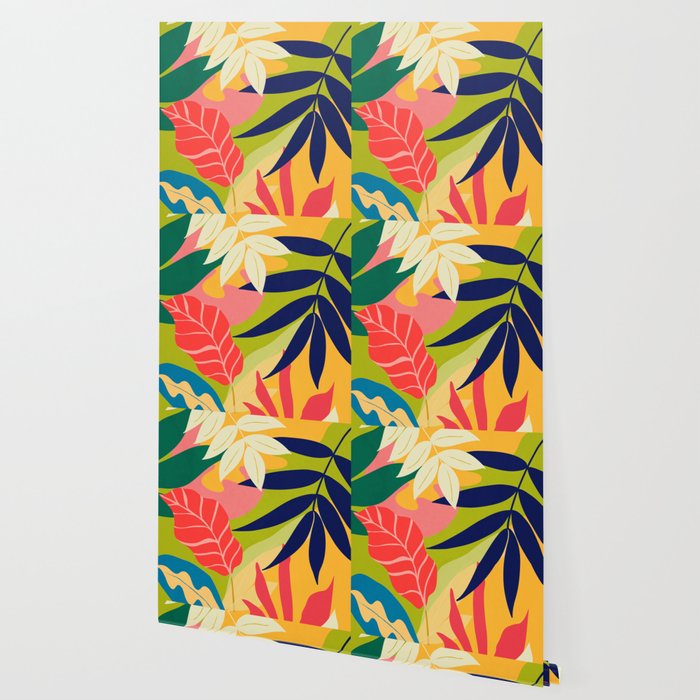 Modern Abstract Art Tropical Leaves Wallpaper Gallery Image 2