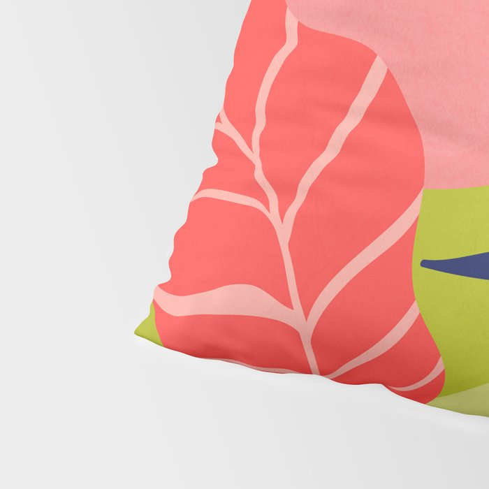 Modern Abstract Art Tropical Leaves Pillow Sham Gallery Image 4