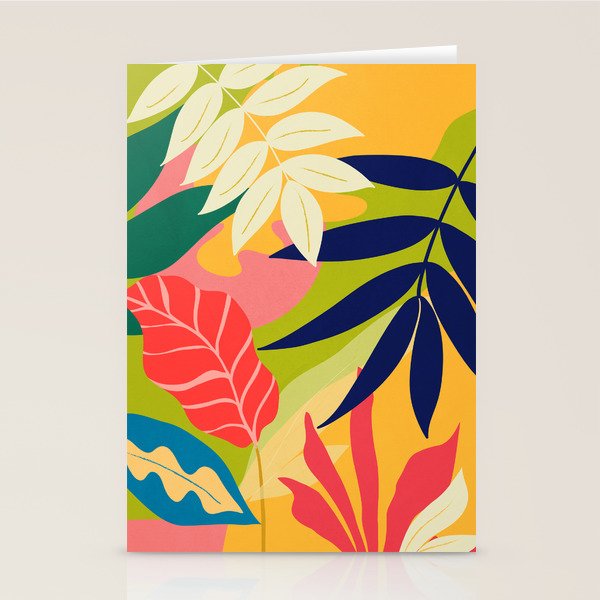Modern Abstract Art Tropical Leaves Stationery Card Gallery Image 2