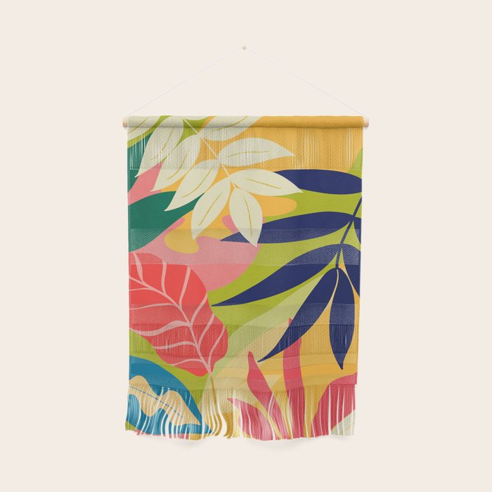 Modern Abstract Art Tropical Leaves Wall Hanging Gallery Image 1