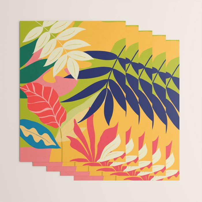 Modern Abstract Art Tropical Leaves Wrapping Paper Gallery Image 3