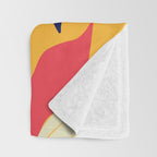 Modern Abstract Art Tropical Leaves Throw Blanket Gallery Image 3