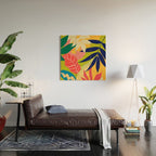 Modern Abstract Art Tropical Leaves Wood Wall Art Gallery Image 2