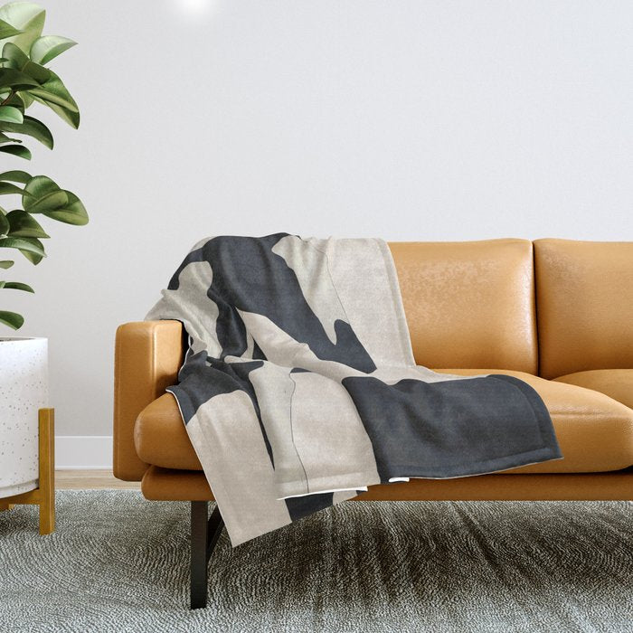 Abstract Minimal Horse 5 Throw Blanket Gallery Image 1