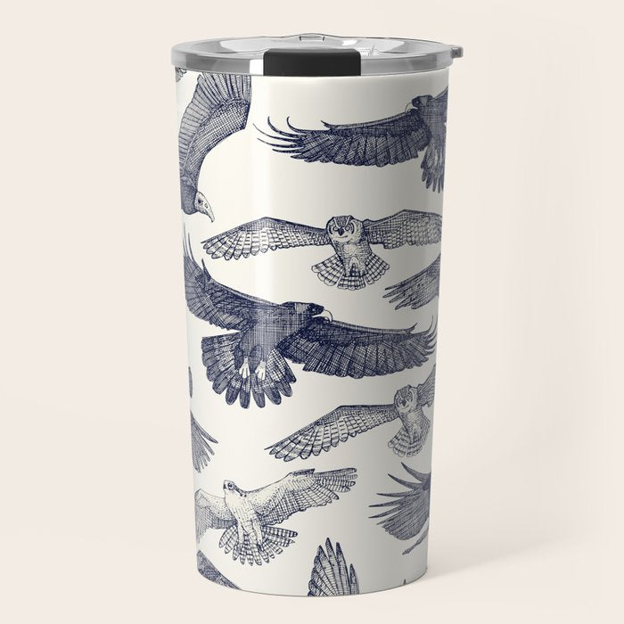birds of prey blue Travel Mug Gallery Image 1