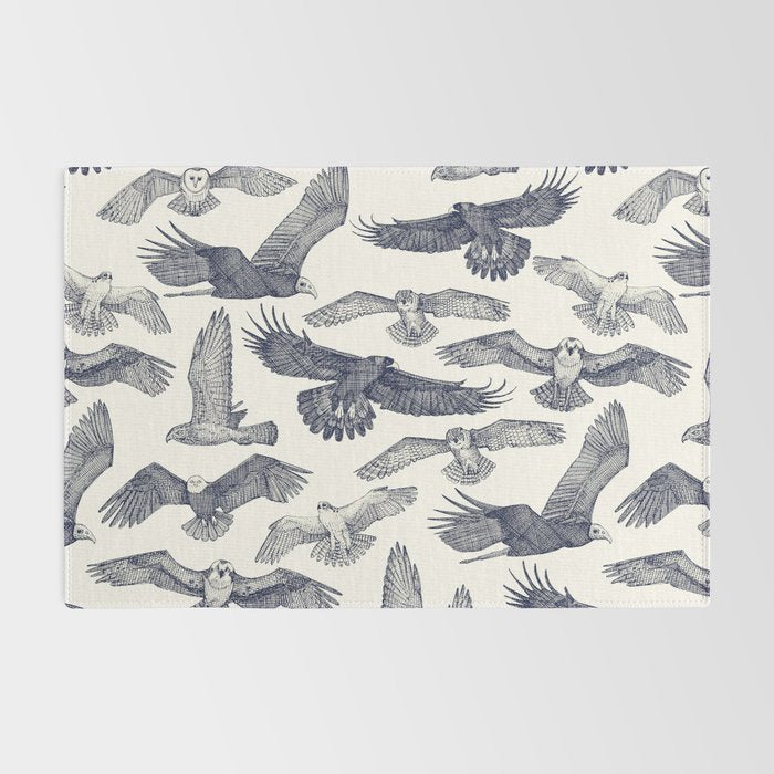 birds of prey blue Rug Gallery Image 2