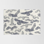birds of prey blue Rug Gallery Image 2