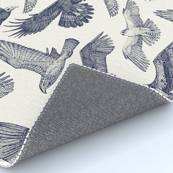 birds of prey blue Rug Gallery Image 4