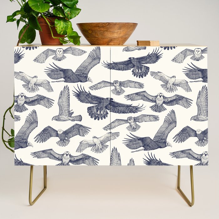 birds of prey blue Credenza Gallery Image 1