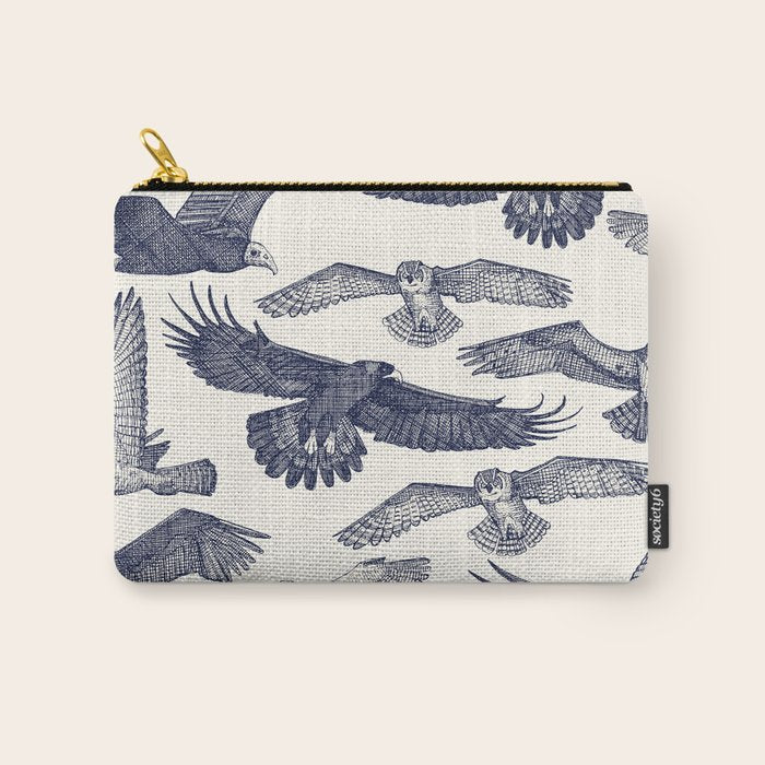 birds of prey blue Carry All Pouch Gallery Image 1