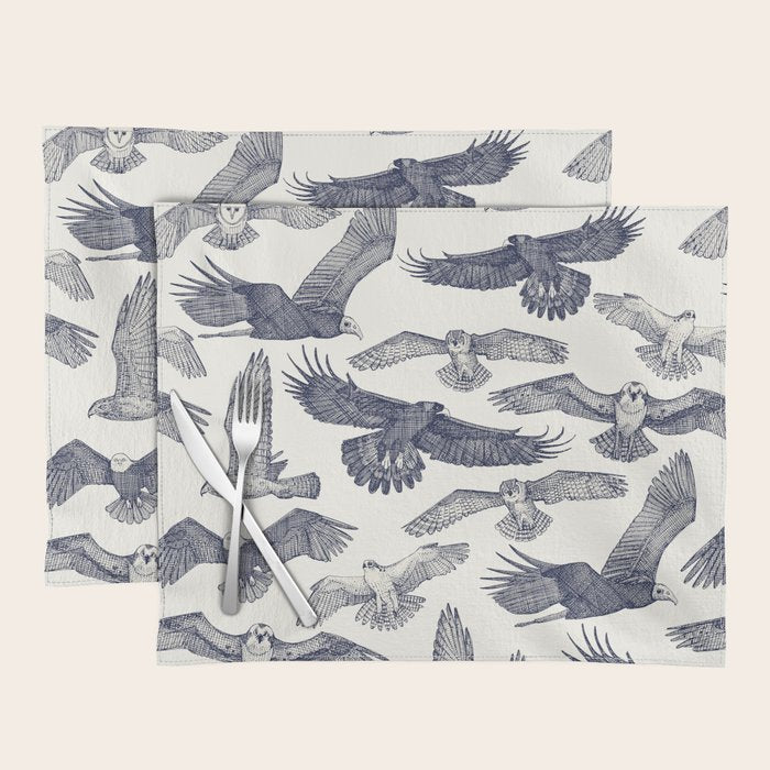 birds of prey blue Placemat