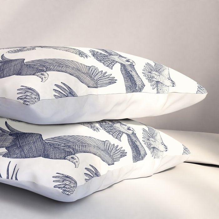 birds of prey blue Pillow Sham Gallery Image 3