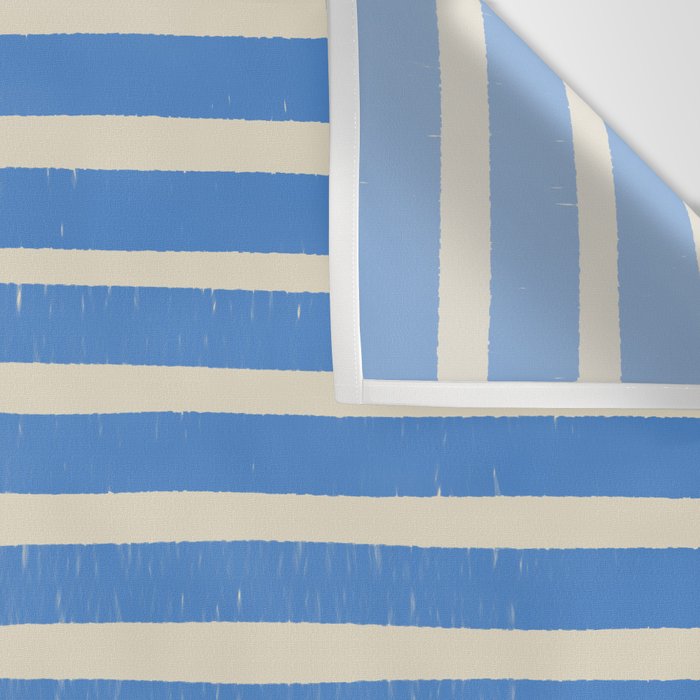 Nautical Blue White Stripes Hand Painted Coastal Pattern Wall Tapestry Gallery Image 3