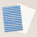Nautical Blue White Stripes Hand Painted Coastal Pattern Stationery Card Gallery Image 2