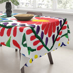 Mexican Red Fiesta of Flowers  Tablecloth Gallery Image 3