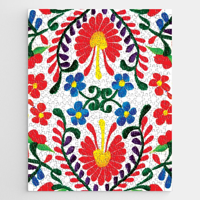 Mexican Red Fiesta of Flowers  Jigsaw Puzzle Gallery Image 1