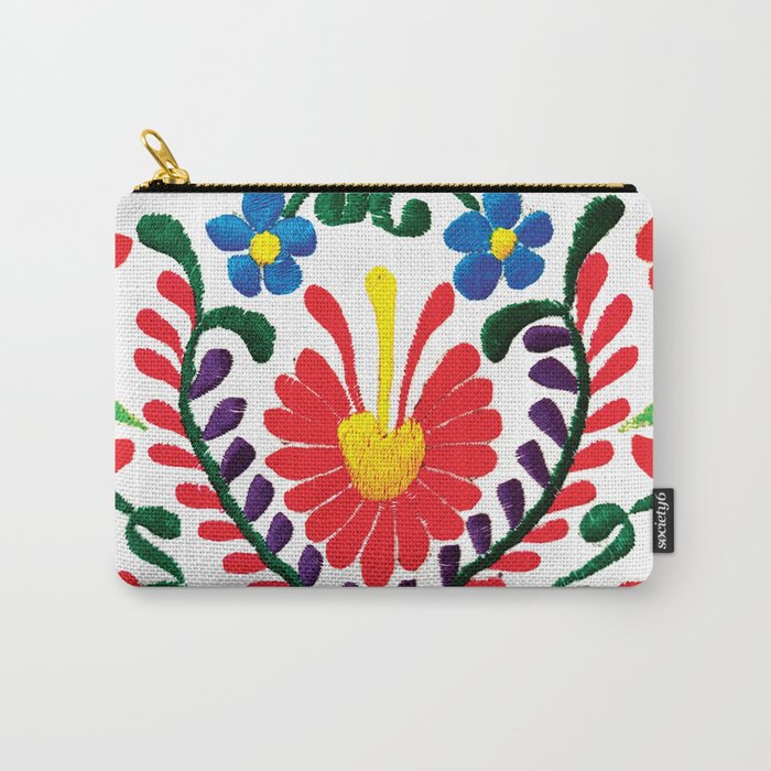 Mexican Red Fiesta of Flowers  Carry All Pouch Gallery Image 1