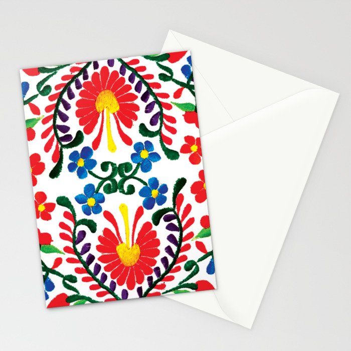 Mexican Red Fiesta of Flowers  Stationery Card Gallery Image 2