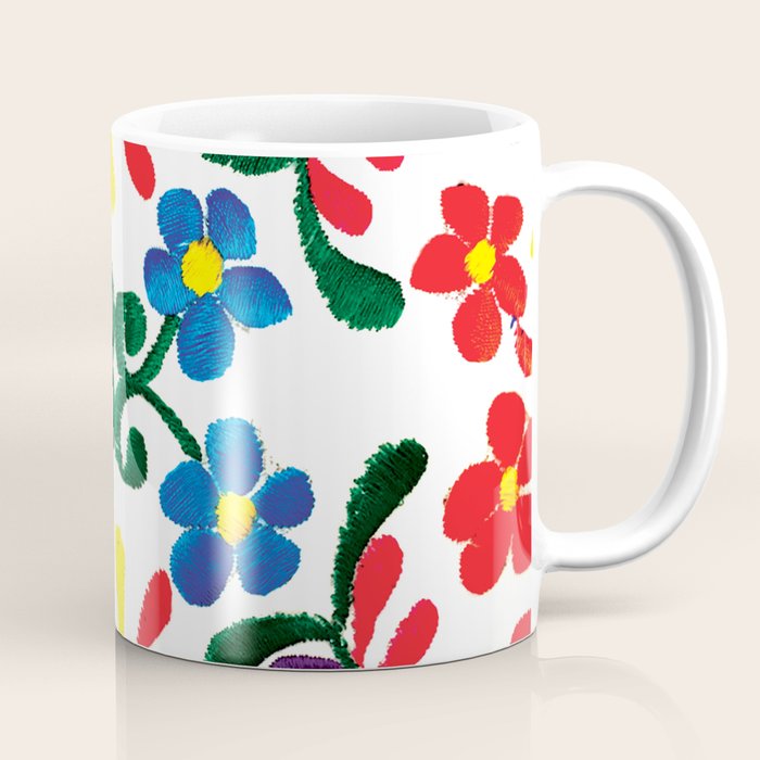 Mexican Red Fiesta of Flowers  Coffee Mug Gallery Image 1