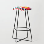 Mexican Red Fiesta of Flowers  Stool Gallery Image 1