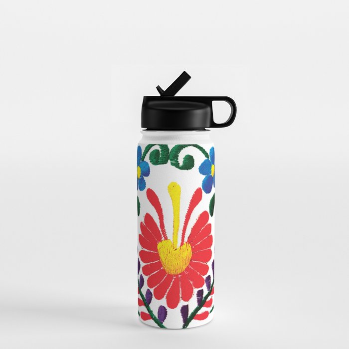 Mexican Red Fiesta of Flowers  Water Bottle Gallery Image 1