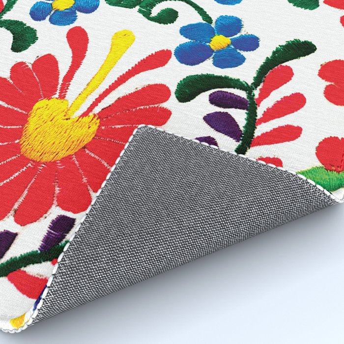 Mexican Red Fiesta of Flowers  Rug Gallery Image 4