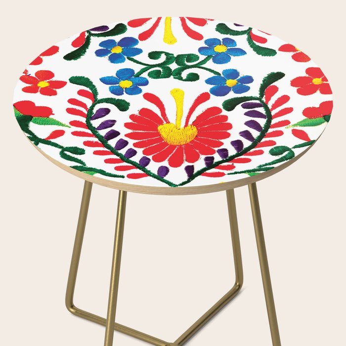 Mexican Red Fiesta of Flowers  Side Table Gallery Image 2