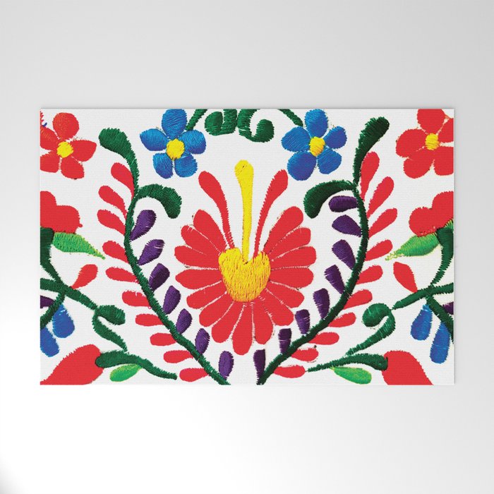 Mexican Red Fiesta of Flowers  Welcome Mat Gallery Image 1
