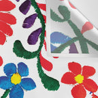 Mexican Red Fiesta of Flowers  Wall Tapestry Gallery Image 3