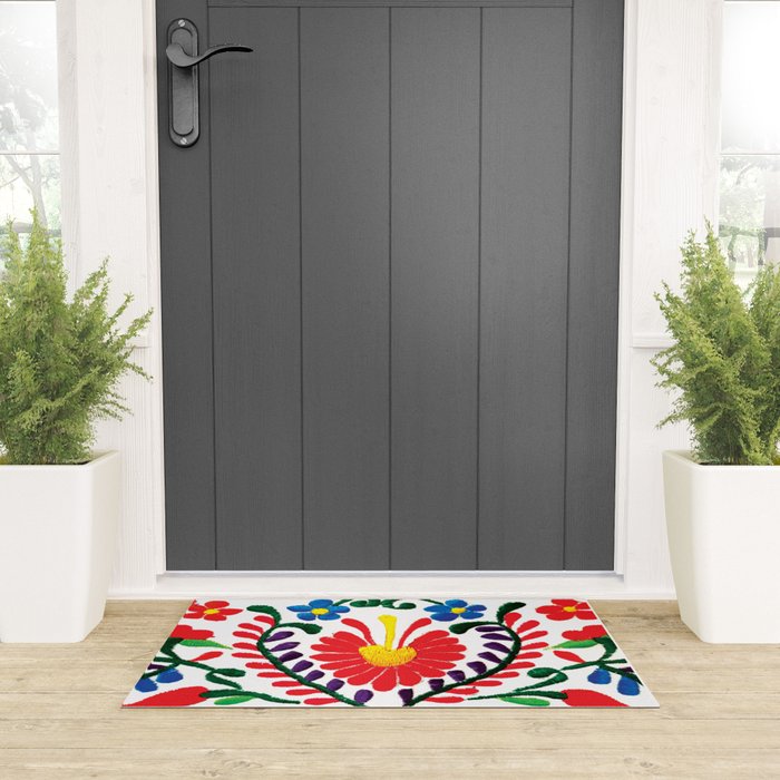 Mexican Red Fiesta of Flowers  Welcome Mat Gallery Image 3