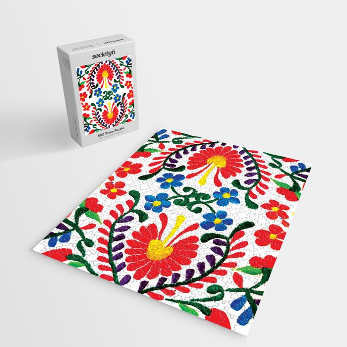 Mexican Red Fiesta of Flowers  Jigsaw Puzzle Gallery Image 2