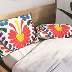 Mexican Red Fiesta of Flowers  Pillow Sham Gallery Image 2