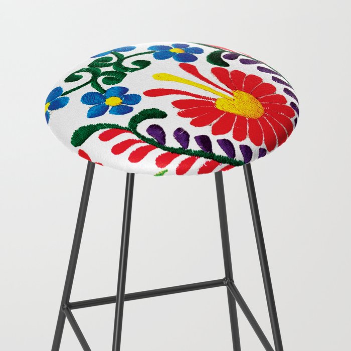 Mexican Red Fiesta of Flowers  Stool Gallery Image 2