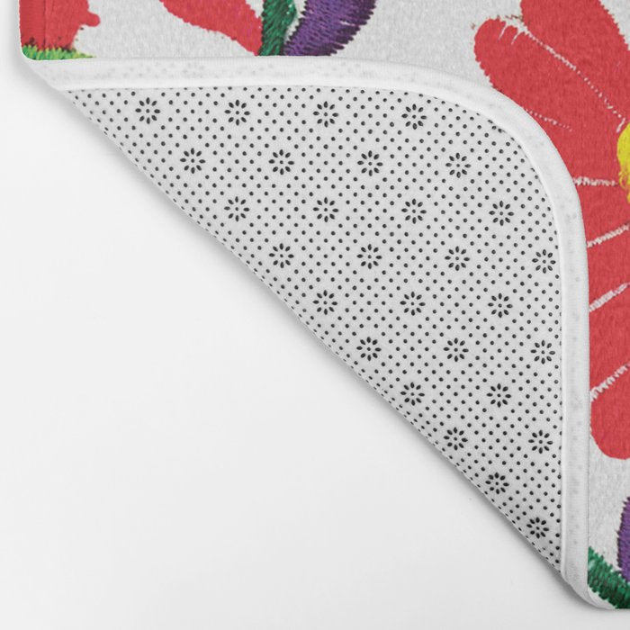 Mexican Red Fiesta of Flowers  Bath Mat Gallery Image 2