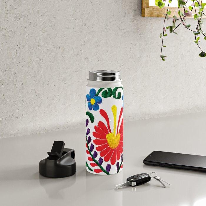 Mexican Red Fiesta of Flowers  Water Bottle Gallery Image 4