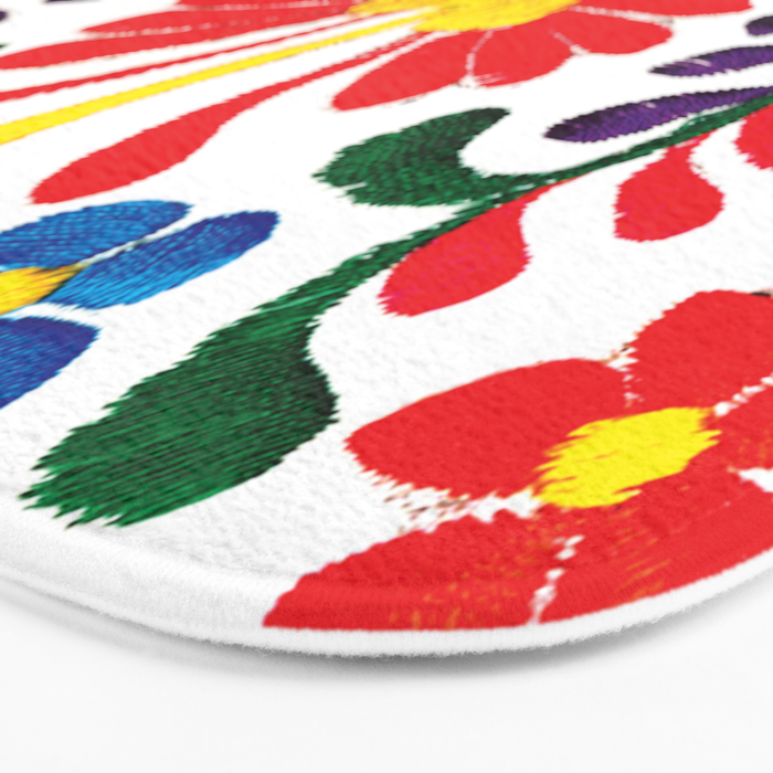 Mexican Red Fiesta of Flowers  Bath Mat Gallery Image 3
