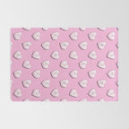 Pink love heart candy cartoon pattern Rug Gallery Image 2
