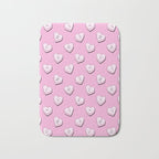 Pink love heart candy cartoon pattern Bath Mat Gallery Image 1
