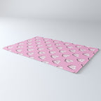 Pink love heart candy cartoon pattern Rug Gallery Image 3