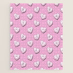 Pink love heart candy cartoon pattern Jigsaw Puzzle Gallery Image 1