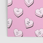 Pink love heart candy cartoon pattern Poster Gallery Image 3