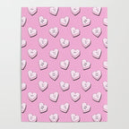 Pink love heart candy cartoon pattern Poster Gallery Image 4