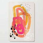 Mid Century Modern Abstract Colorful Art Ombre Magenta Yellow Circles Raindrops Geometric Pattern Cutting Board Gallery Image 1