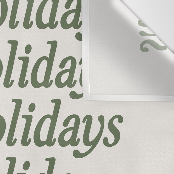 Happy Holidays Muted Green On Cream Wall Tapestry Gallery Image 3