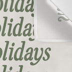 Happy Holidays Muted Green On Cream Wall Tapestry Gallery Image 3